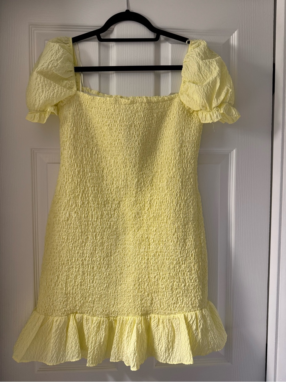 Yellow Smocked Ruffle Dress
